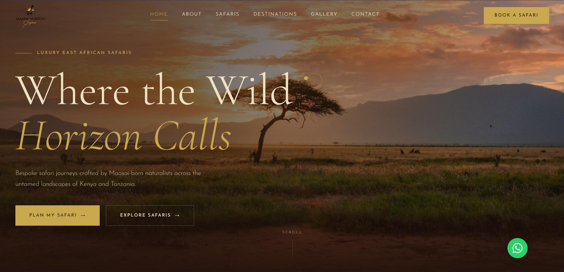 Maasai Horizons — tourism company website