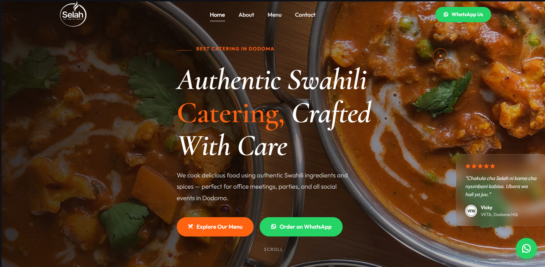 Selah Kitchen — catering company website